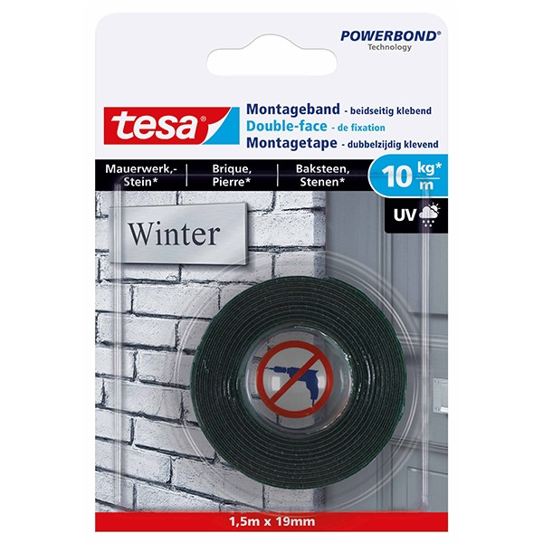 Tesa Powerbond montagetape voor baksteen 19 mm x 1,5 m 77748-00000-00 202324 - 1