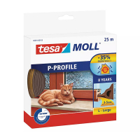 Tesa TesaMoll Classic P-profiel tochtstrip bruin 25 m x 9 mm 05391-00101-00 203313