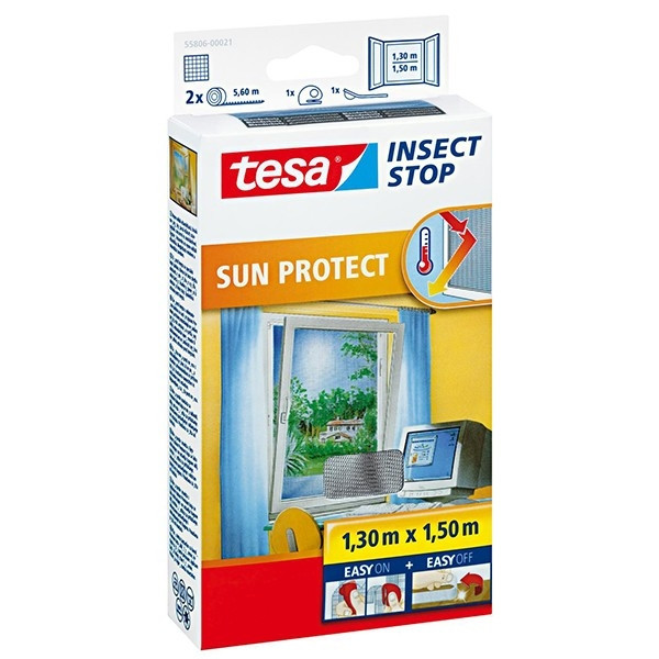 Tesa vliegenhor Insect Stop Sun Protect raam (130 x 150 cm) 55806-00021-00 STE00009 - 1