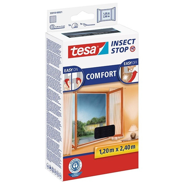 Tesa vliegenhor Insect Stop comfort raam (120 x 240 cm, zwart) 55918-00021-00 STE00010 - 1