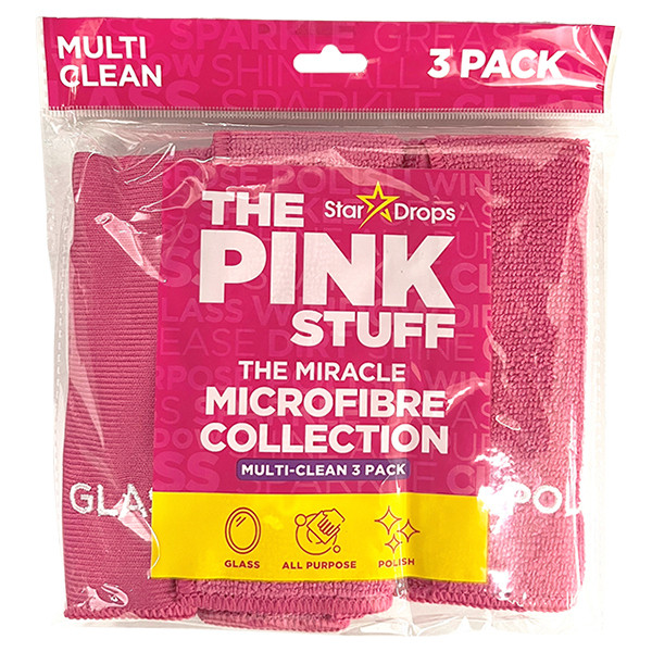 The Pink Stuff microvezel schoonmaak doek roze (3 stuks)  SPI00065 - 1