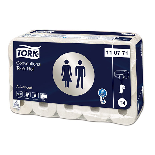 Tork 110771 toiletpapier traditioneel 2-laags 30 rollen geschikt voor Tork T4 dispenser 110771 STO00037 - 1