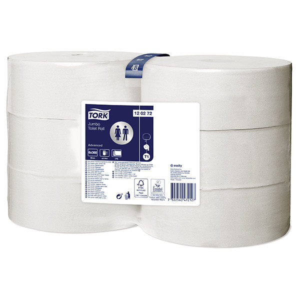 Tork Jumbo 120272 toiletpapier 2-laags 6 rollen geschikt voor Tork T1 dispenser 120272 STO00118 - 1