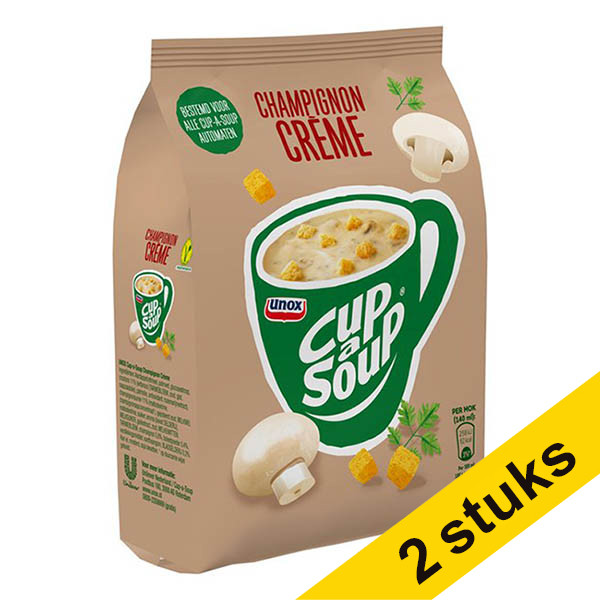 Unox Aanbieding: 2x Cup-a-Soup Champignon Crème machinezak (576 gram)  404335 - 1