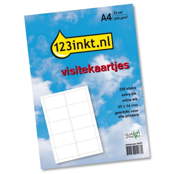 Visitekaartjes (inhoud 25 vel = kaartjes) 123inkt.nl