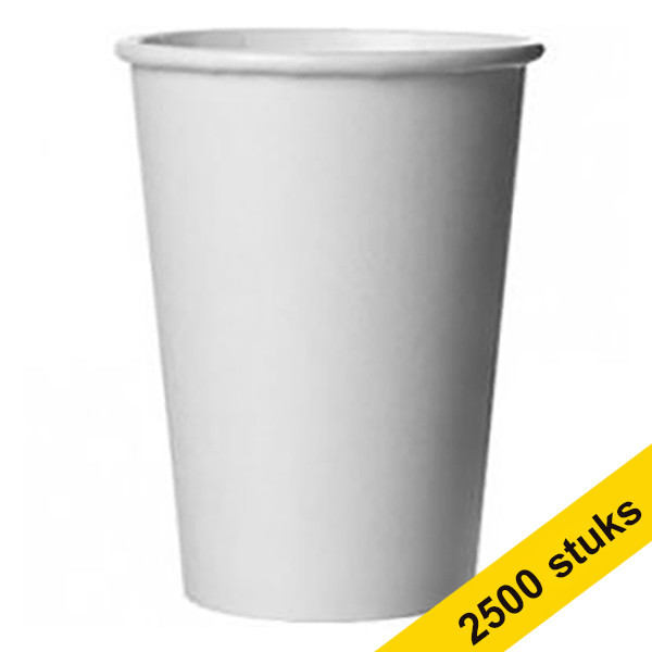 White label Kartonnen koffiebekers wit (2.500 stuks)  405193 - 1