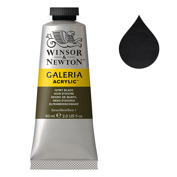 Winsor & Newton Galeria acrylverf 331 ivory black (60 ml) 2120331 410019 - 1