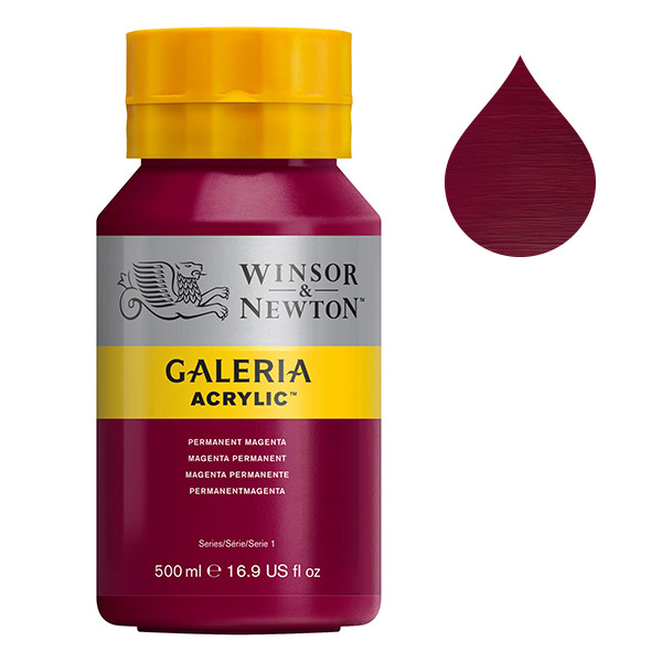 Winsor & Newton Galeria acrylverf 488 permanent magenta (500 ml) 2150488 410097 - 1