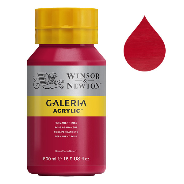 Winsor & Newton Galeria acrylverf 502 permanent rose (500 ml) 2150502 410098 - 1