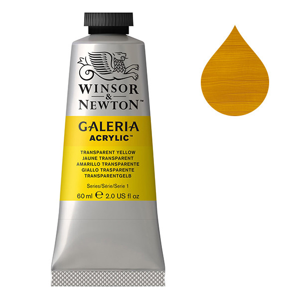 Winsor & Newton Galeria acrylverf 653 transparent yellow (60 ml) 2120653 410053 - 1