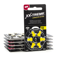 XX-TREME Longlife Extra 10 / PR70 / Geel gehoorapparaat batterij 60 stuks (123accu huismerk)