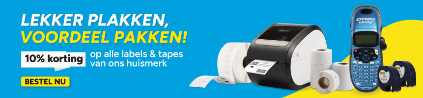 10% korting op alle labels en tapes van ons huismerk