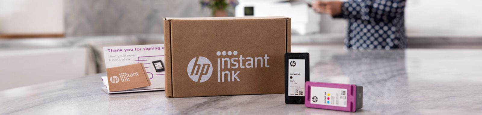 Instant ink doosje met inktpatronen