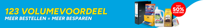 123 volumevoordeel: meer bestellen is meer besparen. Tot 50% korting 123 volumevoordeel: meer bestellen is meer besparen. Tot 50% korting